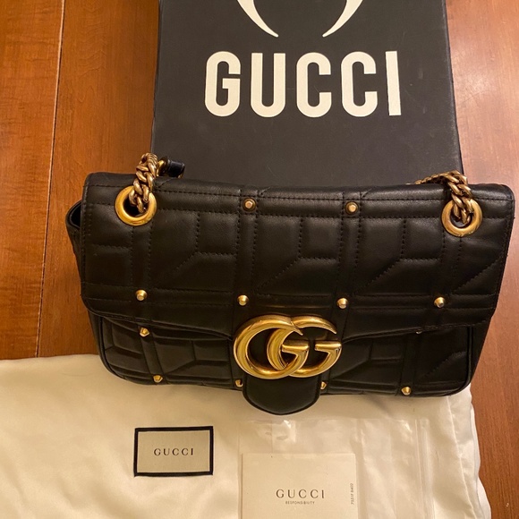 Gucci marmont studded flap bag - Picture 1 of 16